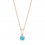 14k Rose Gold 14k Rose Gold Blue Topaz Pendant - Three-Quarter View -  103708 - Thumbnail