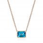 14k Rose Gold Blue Topaz Pendant
