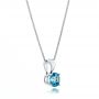 18k White Gold 18k White Gold Blue Topaz Pendant - Flat View -  100961 - Thumbnail