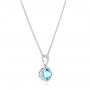  Platinum Platinum Blue Topaz Pendant - Flat View -  102611 - Thumbnail