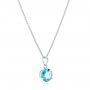 14k White Gold Blue Topaz Pendant - Flat View -  102615 - Thumbnail