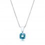  Platinum Platinum Blue Topaz Pendant - Three-Quarter View -  100961 - Thumbnail