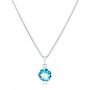 18k White Gold 18k White Gold Blue Topaz Pendant - Three-Quarter View -  102615 - Thumbnail