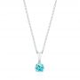 18k White Gold 18k White Gold Blue Topaz Pendant - Three-Quarter View -  103708 - Thumbnail