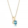 18k Yellow Gold 18k Yellow Gold Blue Topaz Pendant - Flat View -  100961 - Thumbnail