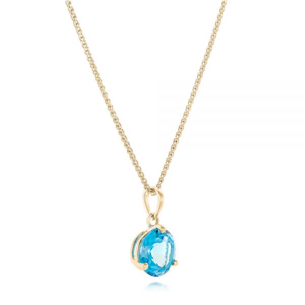 14k Yellow Gold 14k Yellow Gold Blue Topaz Pendant - Flat View -  102613