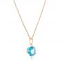 14k Yellow Gold 14k Yellow Gold Blue Topaz Pendant - Flat View -  102613 - Thumbnail