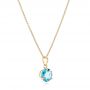 18k Yellow Gold 18k Yellow Gold Blue Topaz Pendant - Flat View -  102615 - Thumbnail