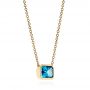 14k Yellow Gold 14k Yellow Gold Blue Topaz Pendant - Flat View -  105439 - Thumbnail