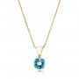 14k Yellow Gold 14k Yellow Gold Blue Topaz Pendant - Three-Quarter View -  100961 - Thumbnail