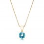 18k Yellow Gold 18k Yellow Gold Blue Topaz Pendant - Three-Quarter View -  100961 - Thumbnail