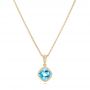 14k Yellow Gold 14k Yellow Gold Blue Topaz Pendant - Three-Quarter View -  102611 - Thumbnail