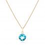14k Yellow Gold 14k Yellow Gold Blue Topaz Pendant - Three-Quarter View -  102613 - Thumbnail