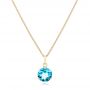 18k Yellow Gold 18k Yellow Gold Blue Topaz Pendant - Three-Quarter View -  102613 - Thumbnail