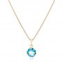 14k Yellow Gold 14k Yellow Gold Blue Topaz Pendant - Three-Quarter View -  102615 - Thumbnail