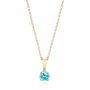 14k Yellow Gold 14k Yellow Gold Blue Topaz Pendant - Three-Quarter View -  103708 - Thumbnail