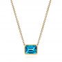 18k Yellow Gold 18k Yellow Gold Blue Topaz Pendant - Three-Quarter View -  105439 - Thumbnail