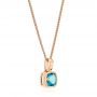 18k Rose Gold 18k Rose Gold Blue Topaz Solitaire Pendant - Flat View -  106041 - Thumbnail