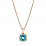 14k Rose Gold 14k Rose Gold Blue Topaz Solitaire Pendant - Three-Quarter View -  106041 - Thumbnail