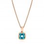 18k Rose Gold 18k Rose Gold Blue Topaz Solitaire Pendant - Three-Quarter View -  106041 - Thumbnail