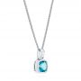 14k White Gold 14k White Gold Blue Topaz Solitaire Pendant - Flat View -  106041 - Thumbnail