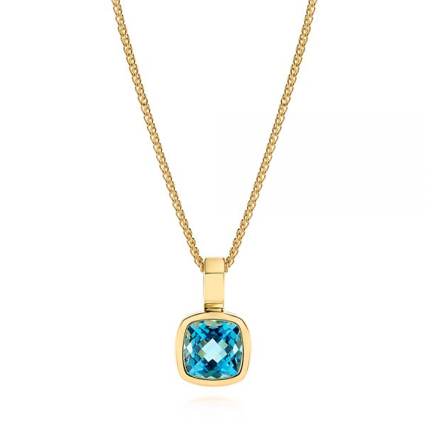 Blue Topaz Solitaire Pendant - Image