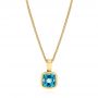 14k Yellow Gold 14k Yellow Gold Blue Topaz Solitaire Pendant - Three-Quarter View -  106041 - Thumbnail