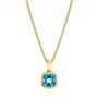 14k Yellow Gold 14k Yellow Gold Blue Topaz Solitaire Pendant - Three-Quarter View -  106041 - Thumbnail