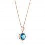 14k Rose Gold 14k Rose Gold Blue Topaz Vintage-inspired Pendant - Flat View -  103498 - Thumbnail