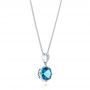  Platinum Platinum Blue Topaz Vintage-inspired Pendant - Flat View -  103498 - Thumbnail