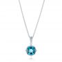 18k White Gold Blue Topaz Vintage-inspired Pendant