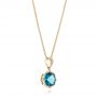 14k Yellow Gold 14k Yellow Gold Blue Topaz Vintage-inspired Pendant - Flat View -  103498 - Thumbnail