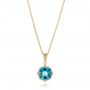 18k Yellow Gold Blue Topaz Vintage-inspired Pendant