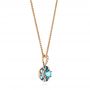 14k Rose Gold 14k Rose Gold Blue Topaz And Diamond Pendant - Flat View -  103623 - Thumbnail