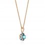 18k Rose Gold 18k Rose Gold Blue Topaz And Diamond Pendant - Flat View -  103623 - Thumbnail