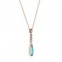 18k Rose Gold 18k Rose Gold Blue Topaz And Diamond Pendant - Flat View -  105430 - Thumbnail