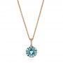 18k Rose Gold 18k Rose Gold Blue Topaz And Diamond Pendant - Three-Quarter View -  103623 - Thumbnail