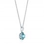  Platinum Platinum Blue Topaz And Diamond Pendant - Flat View -  103623 - Thumbnail