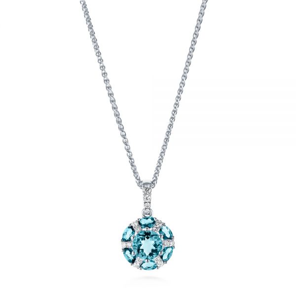 Blue Topaz and Diamond Pendant - Image