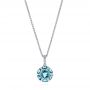  Platinum Platinum Blue Topaz And Diamond Pendant - Three-Quarter View -  103623 - Thumbnail