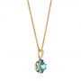 18k Yellow Gold 18k Yellow Gold Blue Topaz And Diamond Pendant - Flat View -  103623 - Thumbnail