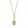 18k Yellow Gold 18k Yellow Gold Blue Topaz And Diamond Pendant - Front View -  103770 - Thumbnail