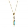 18k Yellow Gold 18k Yellow Gold Blue Topaz And Diamond Pendant - Flat View -  105430 - Thumbnail