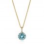 14k Yellow Gold 14k Yellow Gold Blue Topaz And Diamond Pendant - Three-Quarter View -  103623 - Thumbnail