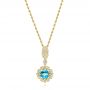 14k Yellow Gold 14k Yellow Gold Blue Topaz And Diamond Pendant - Three-Quarter View -  103770 - Thumbnail