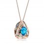 14k Rose Gold 14k Rose Gold Blue Topaz Pendant - Flat View -  101122 - Thumbnail