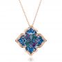 14k Rose Gold 14k Rose Gold Blue Topaz Pendant - Front View -  100351 - Thumbnail