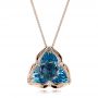 18k Rose Gold 18k Rose Gold Blue Topaz Pendant - Three-Quarter View -  101122 - Thumbnail