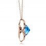 14k Rose Gold 14k Rose Gold Blue Topaz Pendant - Side View -  100351 - Thumbnail