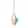 14k Rose Gold 14k Rose Gold Blue Topaz Pendant - Side View -  101122 - Thumbnail